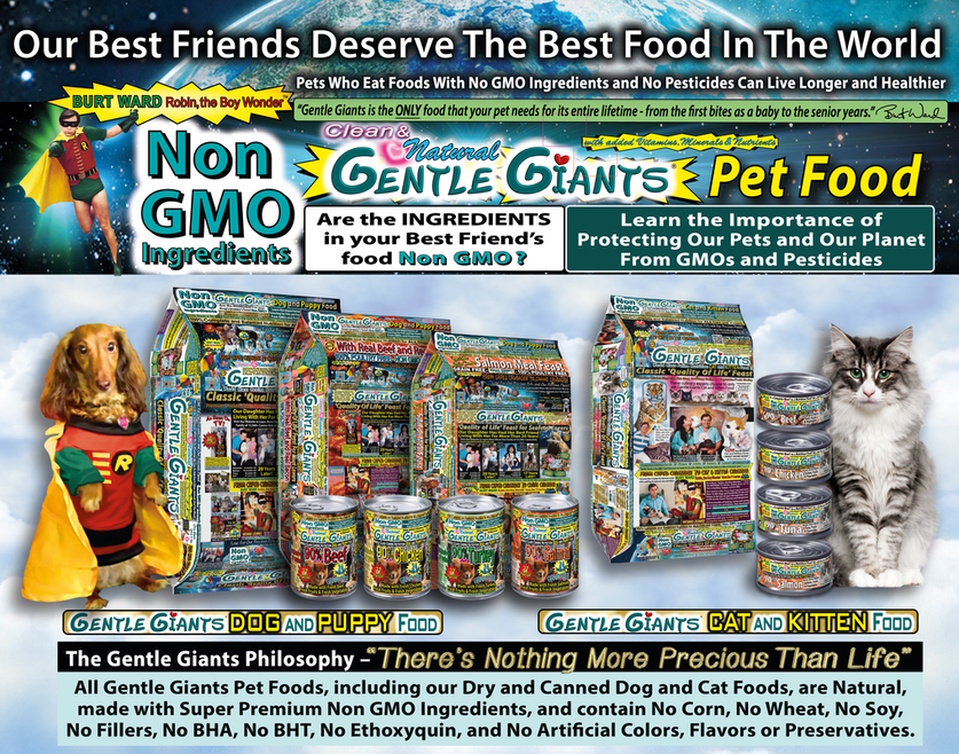 Advertisement for Gentle Giants dog food